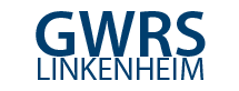 Ein Logo mit dem Text "GWRS LINKENHEIM" in blauer und schwarzer Schrift.